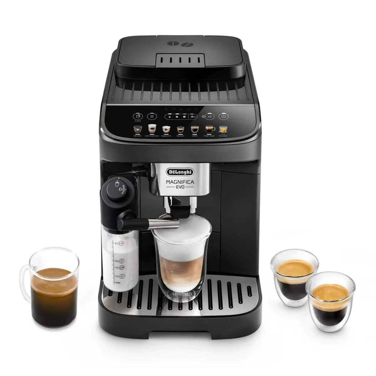 De'Longhi Magnifica Evo, Silver Black — One Touch, 7 drinks