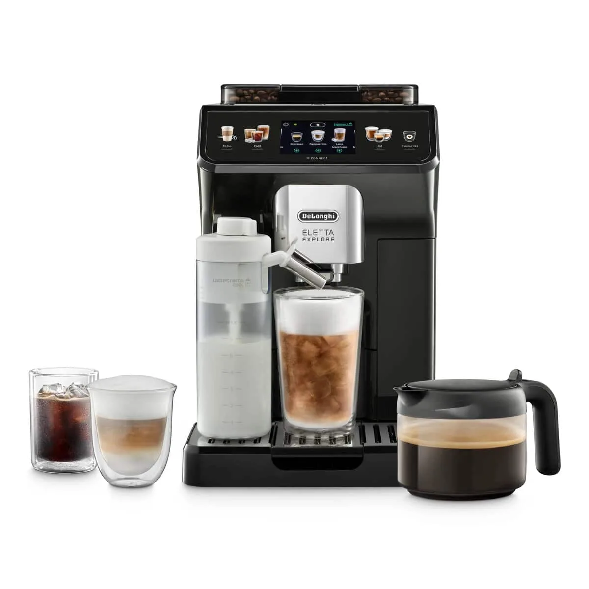 De'Longhi Eletta Explore, Dark Grey — One Touch, 52 drinks