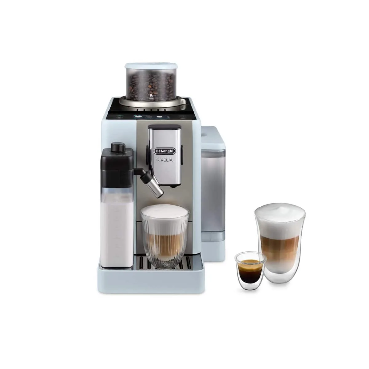 De'Longhi Rivelia LatteCrema, Blue Lagoon Special Edition — One Touch, 16 drinks