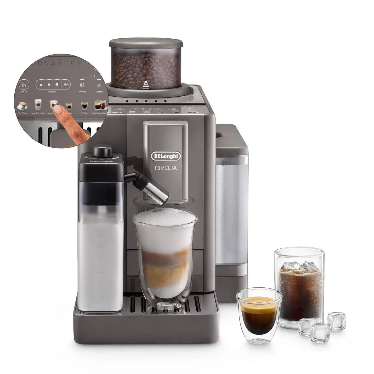 De'Longhi Rivelia Start, Umber Brown — One Touch, 10 drinks