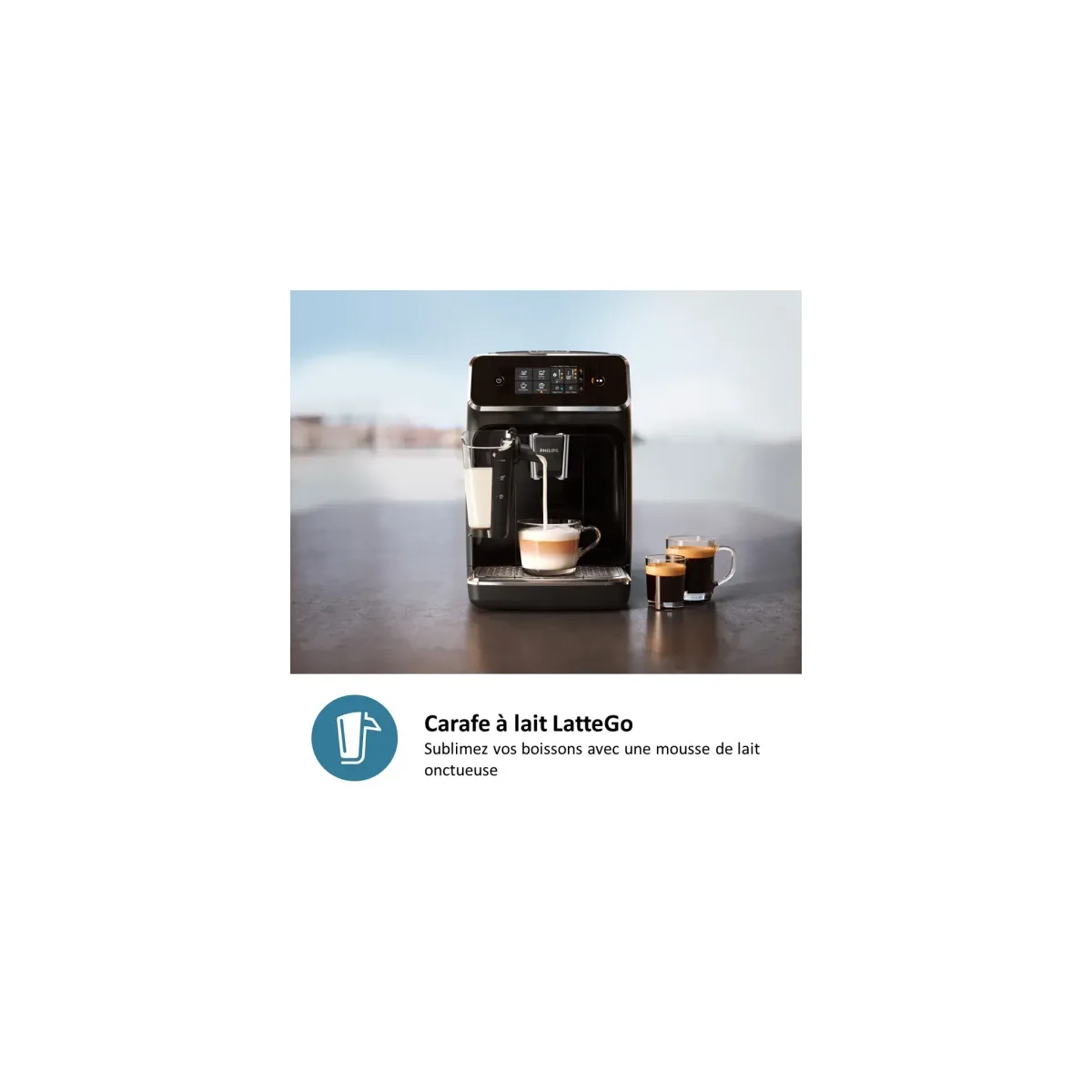 Philips Series 2300 SilentBrew bean-to-cup coffee machine, 4 drinks, Black LatteGo — Image 3