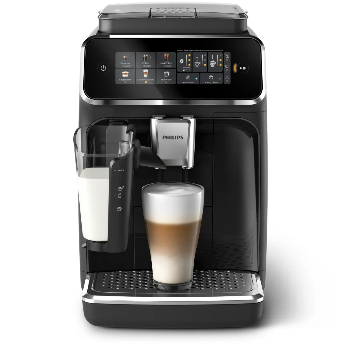 Philips Series 3300 SilentBrew bean-to-cup coffee machine, 6 drinks, Black LatteGo