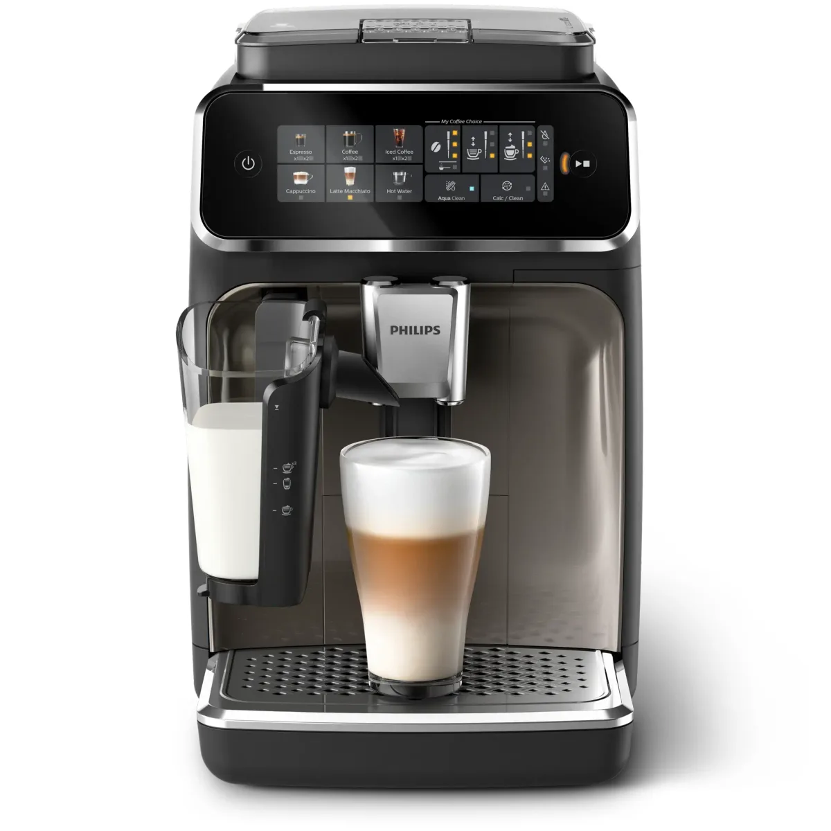 Philips Series 3300 SilentBrew bean-to-cup coffee machine, 6 drinks, Black LatteGo