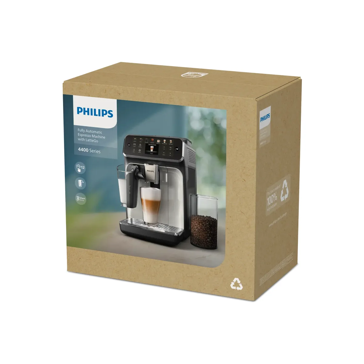 Philips Series 4400 bean-to-cup coffee machine, 12 drinks, Black LatteGo — Image 5
