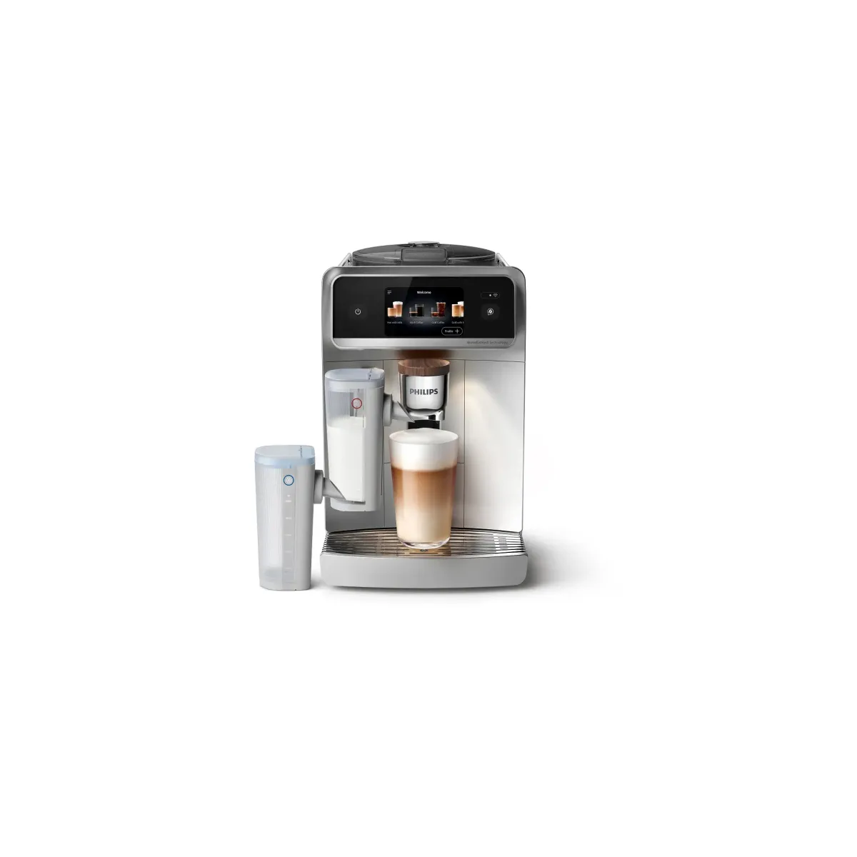 Philips Series 8000 Café Aromis bean-to-cup coffee machine, 50 drinks, Chrome LatteGo