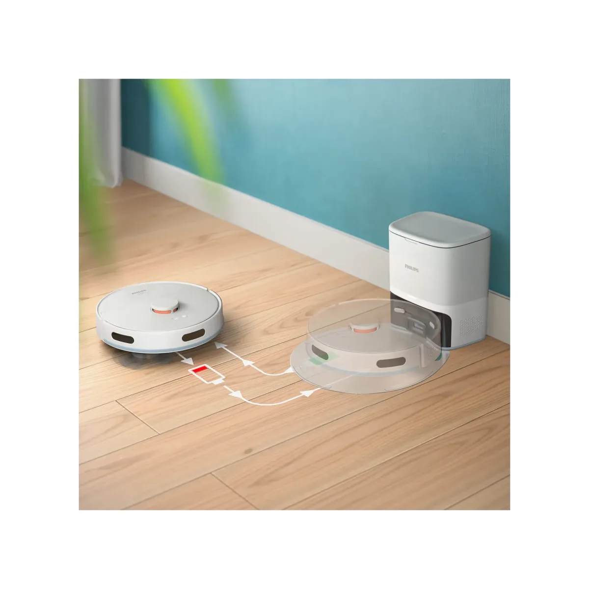 Philips 2000 Series 2-in-1 Robot Vacuum and Mop with Station, White — Image 5