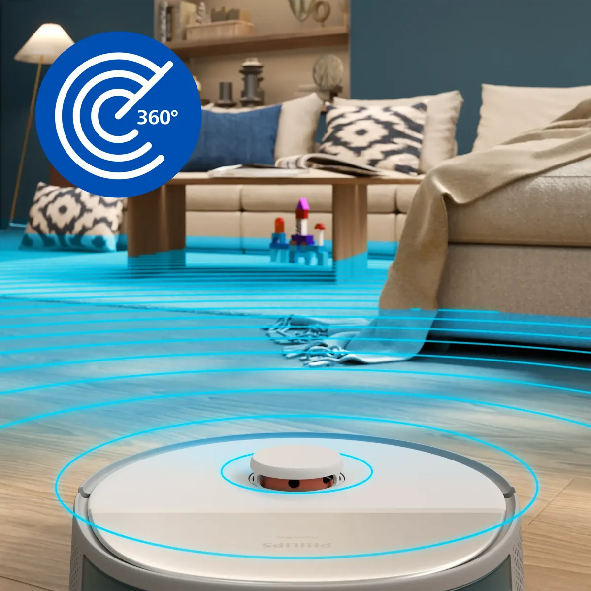 Philips 5000 Series 2-in-1 Robot Vacuum and Mop with Station, White — Image 3