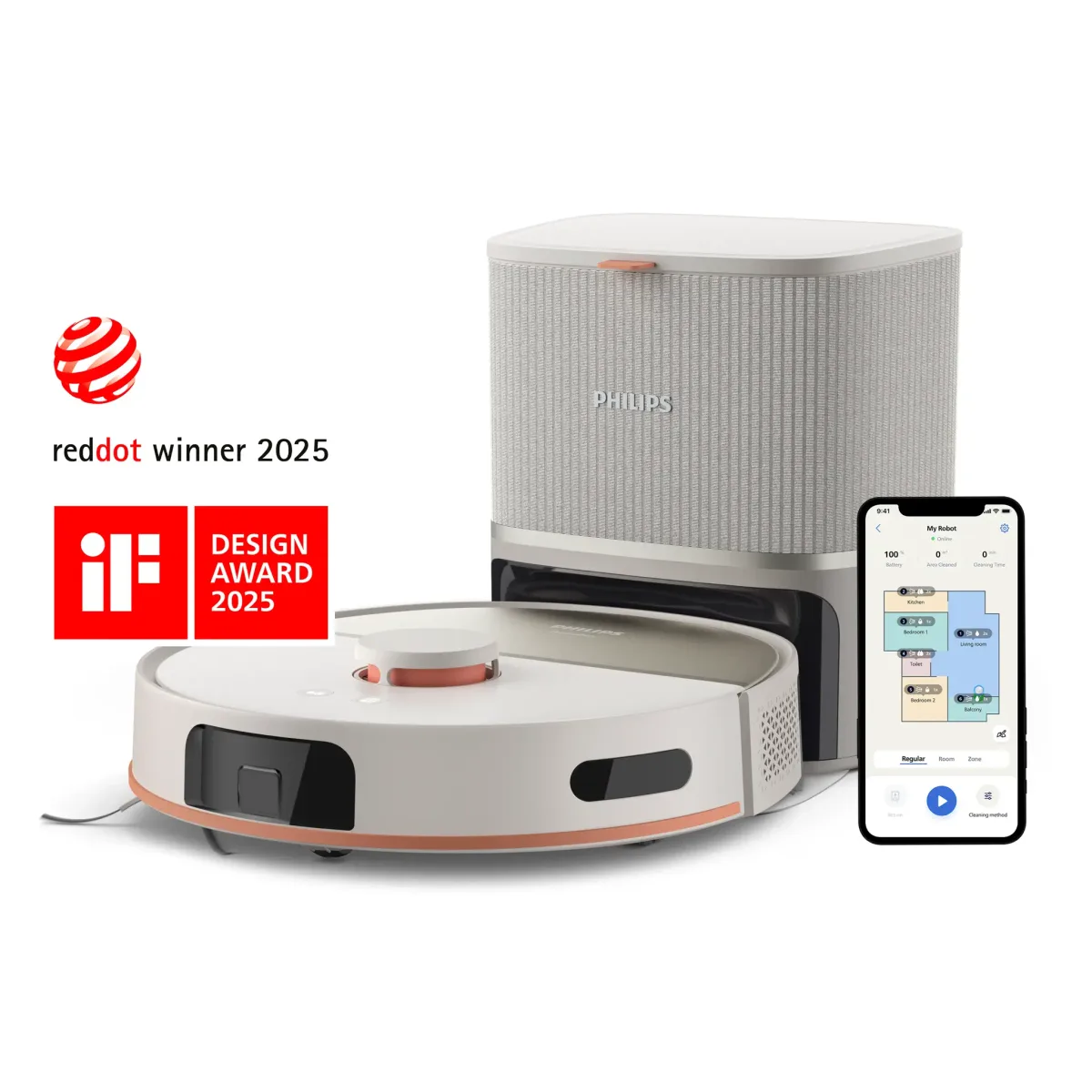 Philips 5000 Series 2-in-1 Robot Vacuum and Mop with Station, Beige