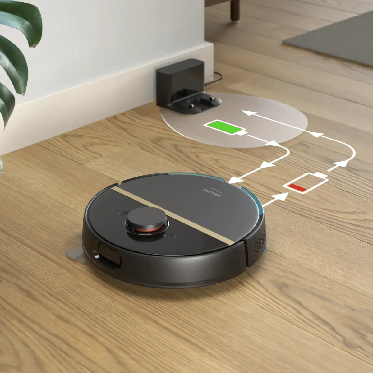 Philips 7000 Series Aqua 2-in-1 Robot Vacuum and Mop, 180 mins*, Black — Image 3