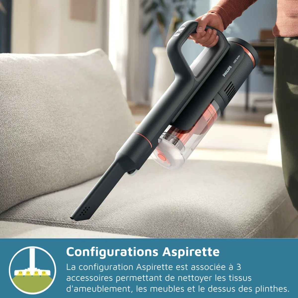 Philips 6000 Series 2-in-1 Wet & Dry Stick Vacuum PowerCyclone Black — Image 3