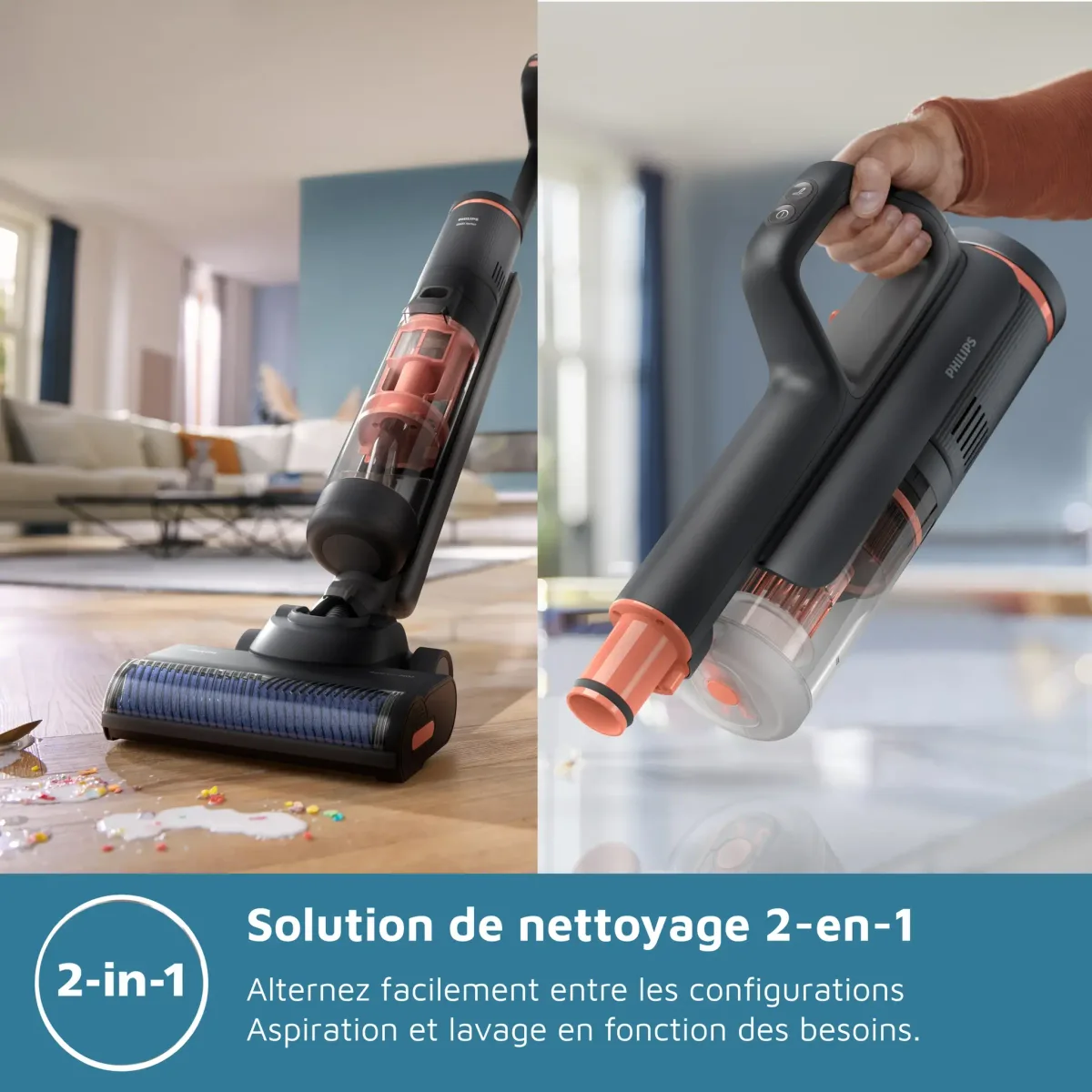 Philips 6000 Series 2-in-1 Wet & Dry Stick Vacuum PowerCyclone Black — Image 4