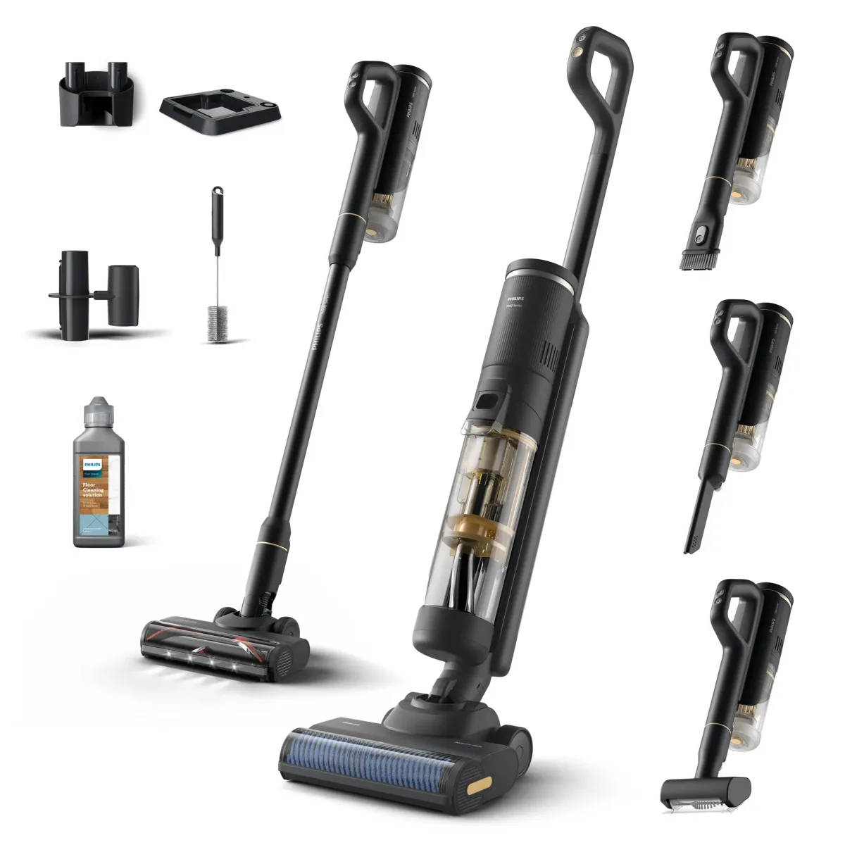 Philips 7000 Series AquaTrio 3-in-1 Wet & Dry Stick Vacuum PowerCyclone Black