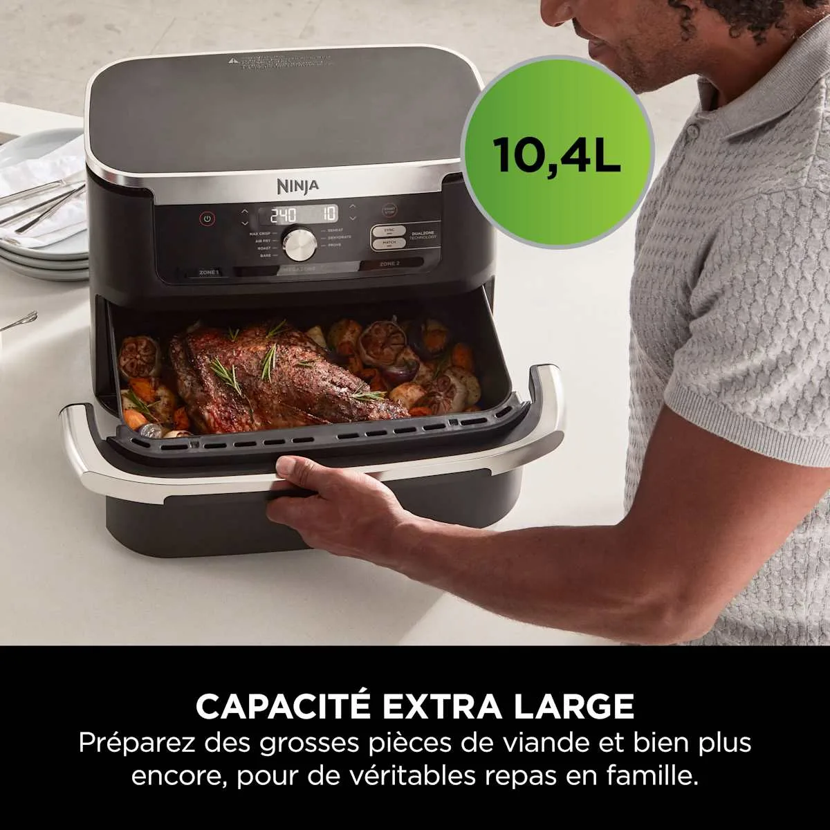 Ninja Ninja Foodi FlexDrawer Air Fryer, 10.4 L, 7-in-1, Black — Image 4