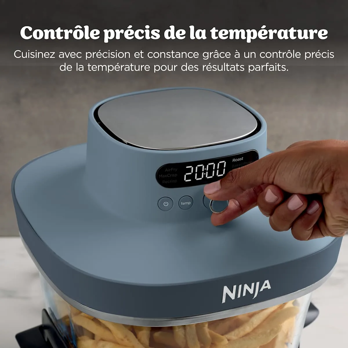 Ninja Crispi Pro 7-in-1 Glass Air Fryer, Cyberspace Blue — Image 6