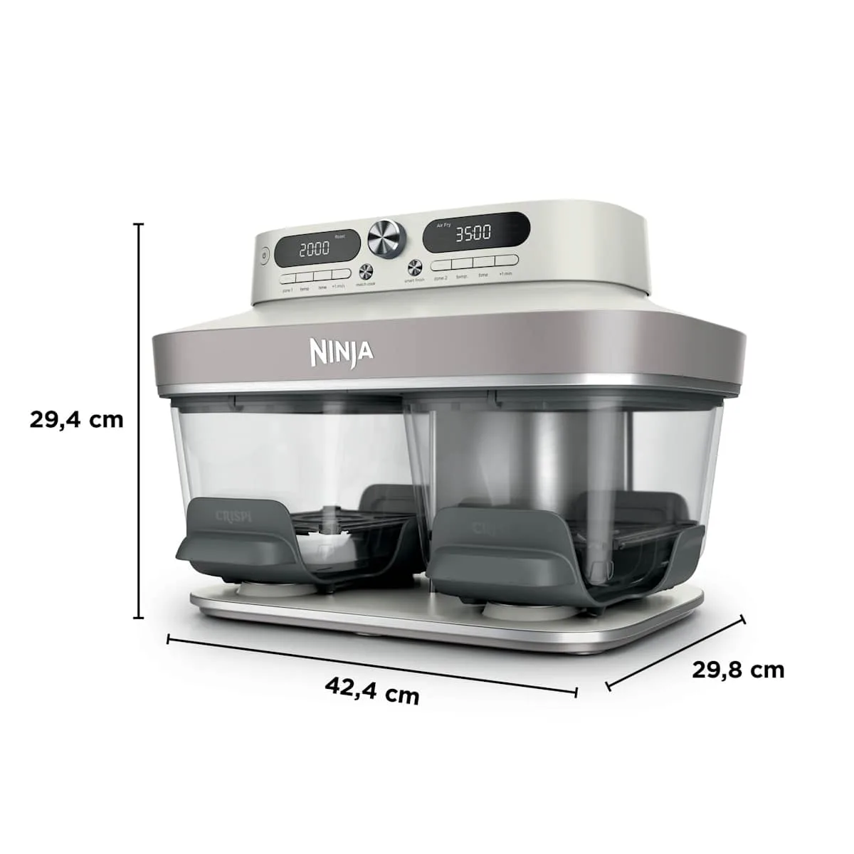 Ninja CRISPi DualZone Glass Air Fryer with 8 Modes, Ivory — Image 6
