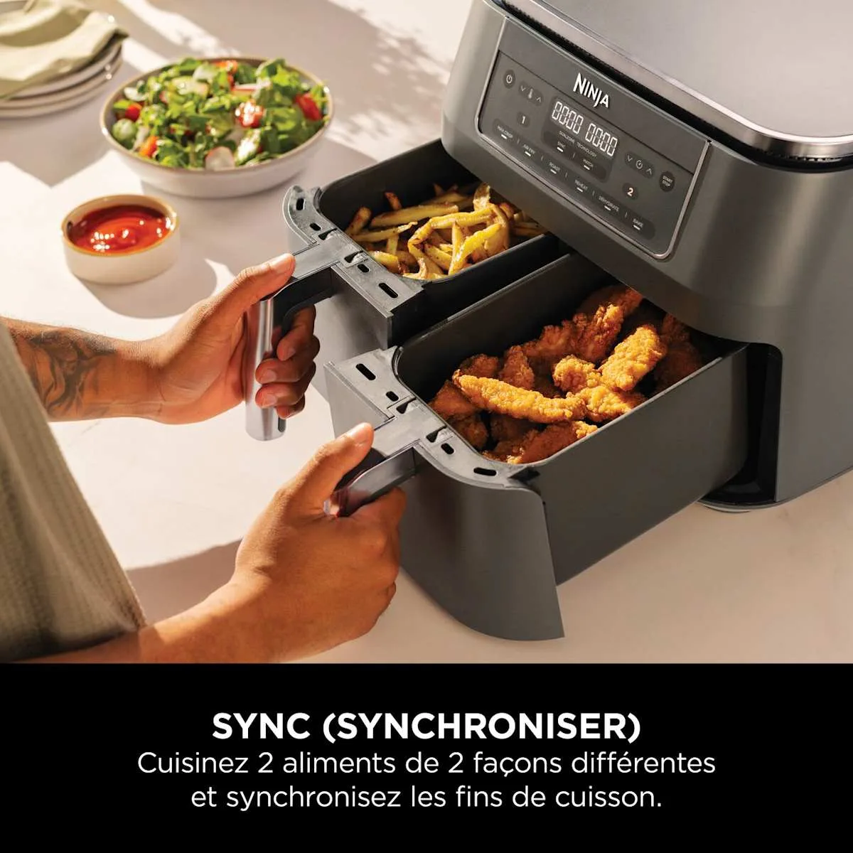 Ninja Ninja DualZone Air Fryer, 7.6 L, 6-in-1, Grey — Image 3