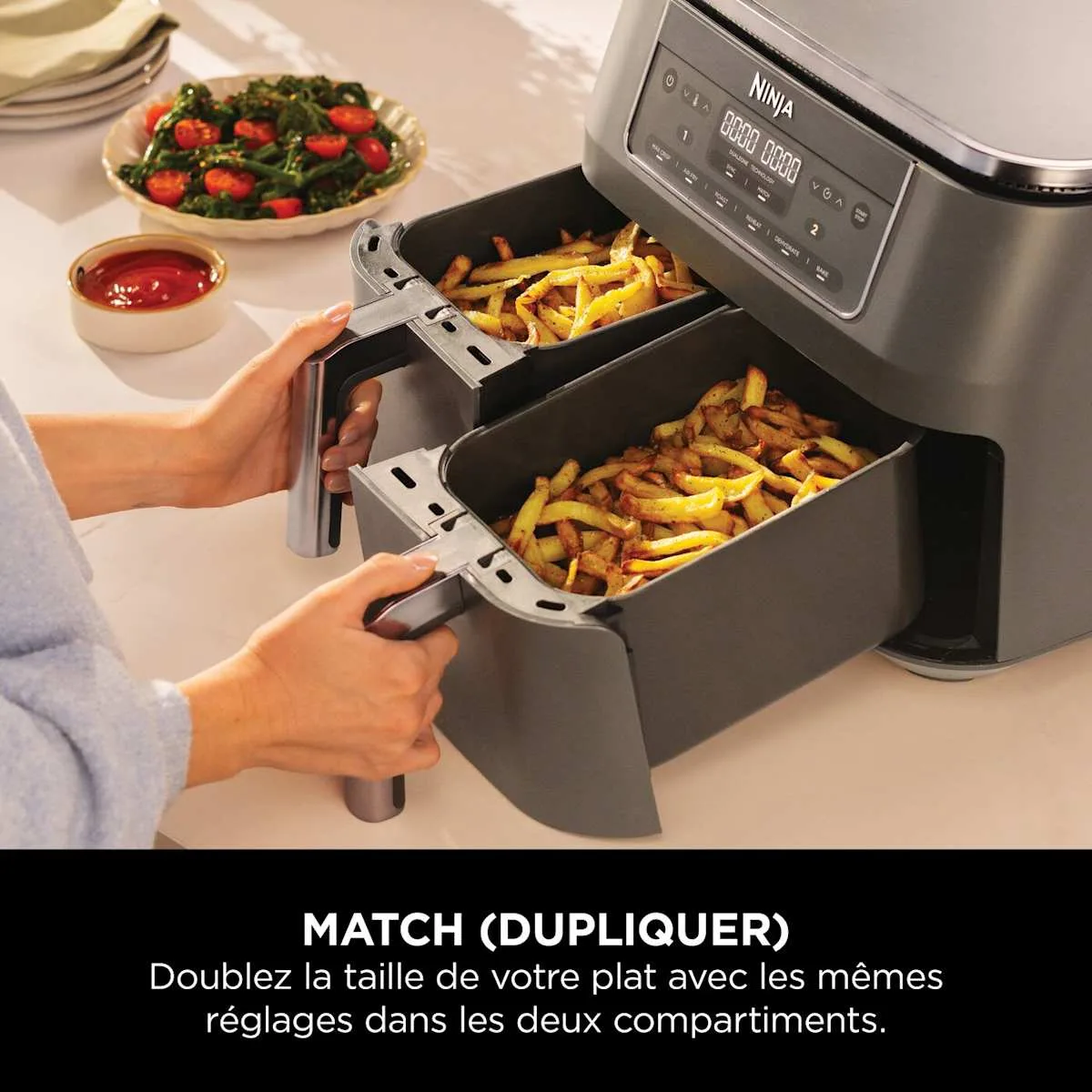 Ninja Ninja DualZone Air Fryer, 7.6 L, 6-in-1, Grey — Image 4