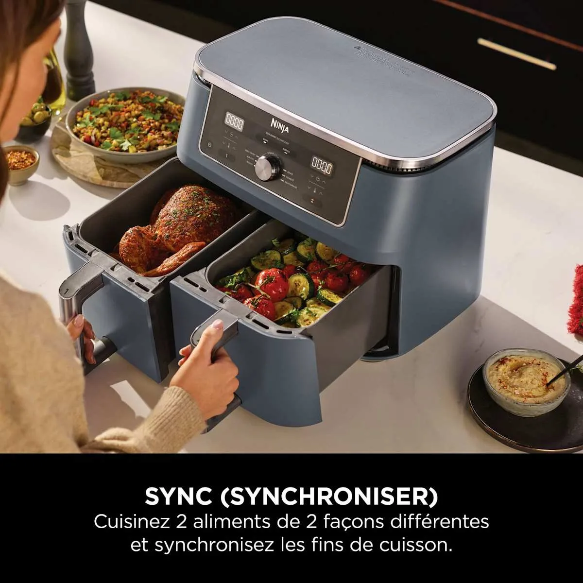 Ninja Ninja DualZone Air Fryer, 9.5 L, 6-in-1, Cyber Space — Image 4