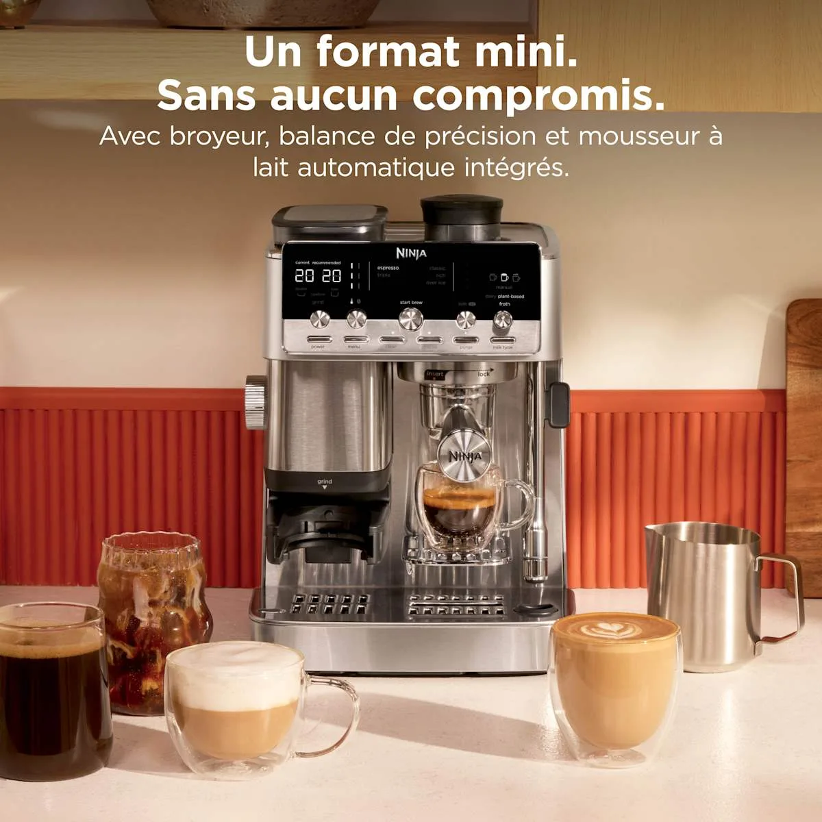 Ninja Ninja Luxe Café MINI Plus compact semi-automatic coffee machine – Silver — Image 3