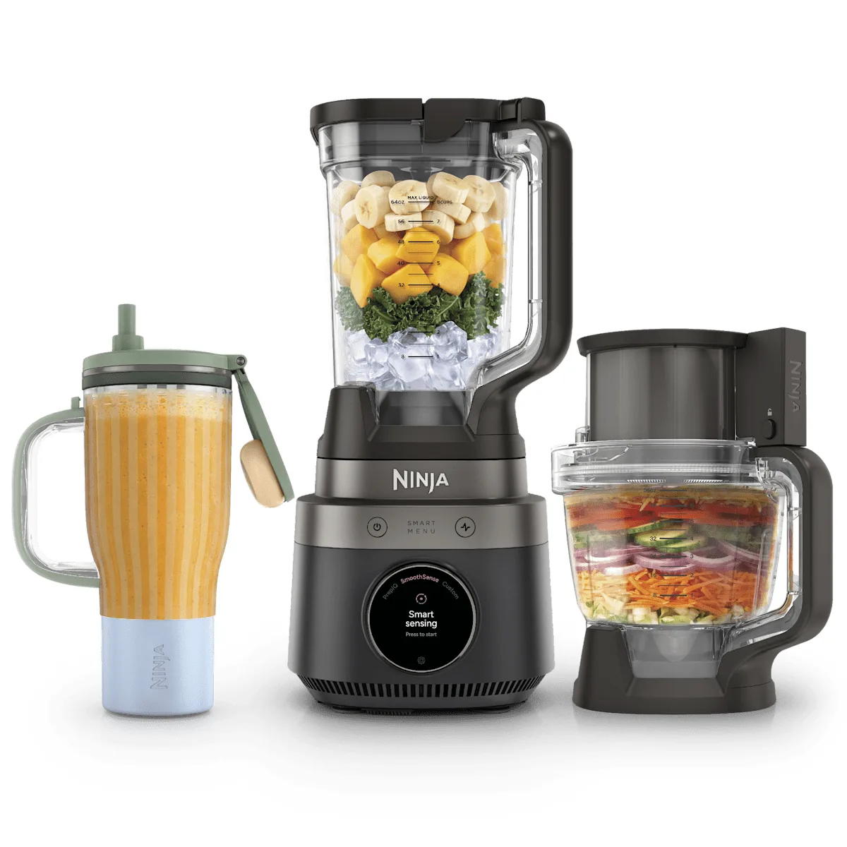 Ninja Ninja CrushBOSS 3-in-1 Multifunction Blender – Blender, Food Processor & Blender-to-Go Cup – Onyx