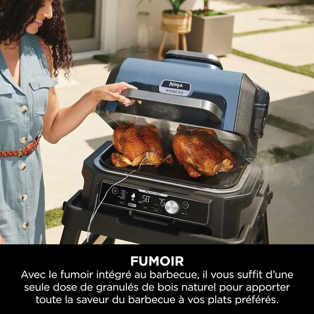 Ninja Ninja Woodfire Pro Connect XL Electric BBQ Grill & Smoker with App OG901EU — Image 4