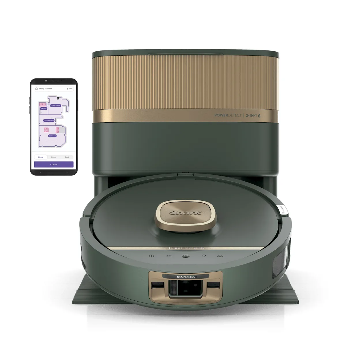 Shark Shark PowerDetect Luxe UV Reveal 2-in-1 Robot Vacuum and Mop, Green