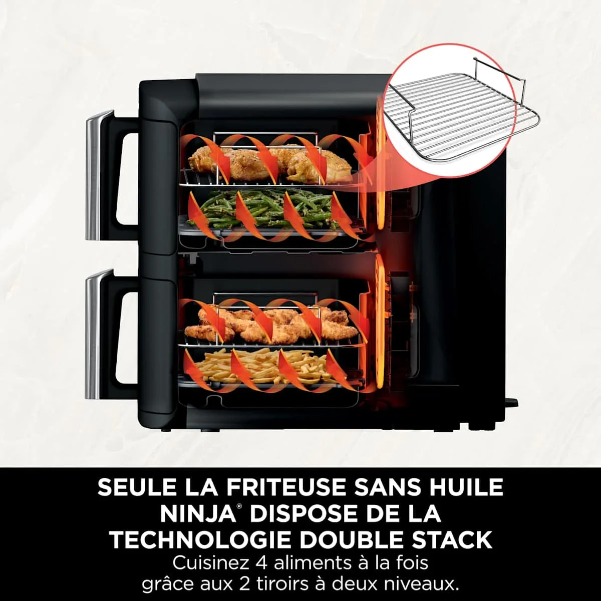 Ninja Ninja DoubleStack Air Fryer, vertical, 7.6 L, 6-in-1, Black — Image 6