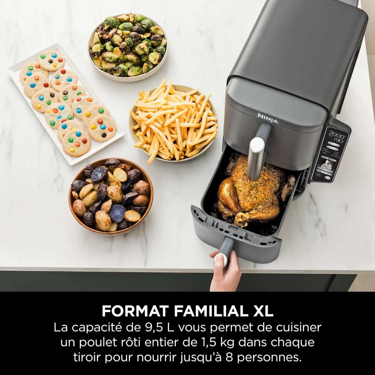 Ninja Ninja DoubleStack XL Air Fryer, vertical, 9.5 L, 6-in-1, Grey — Image 4