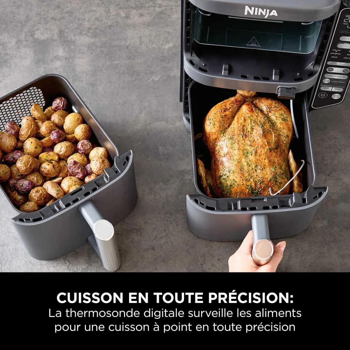 Ninja Ninja DoubleStack XL Air Fryer, vertical, with Smart Cooking Probe, 9.5 L, 6-in-1, Black — Image 5