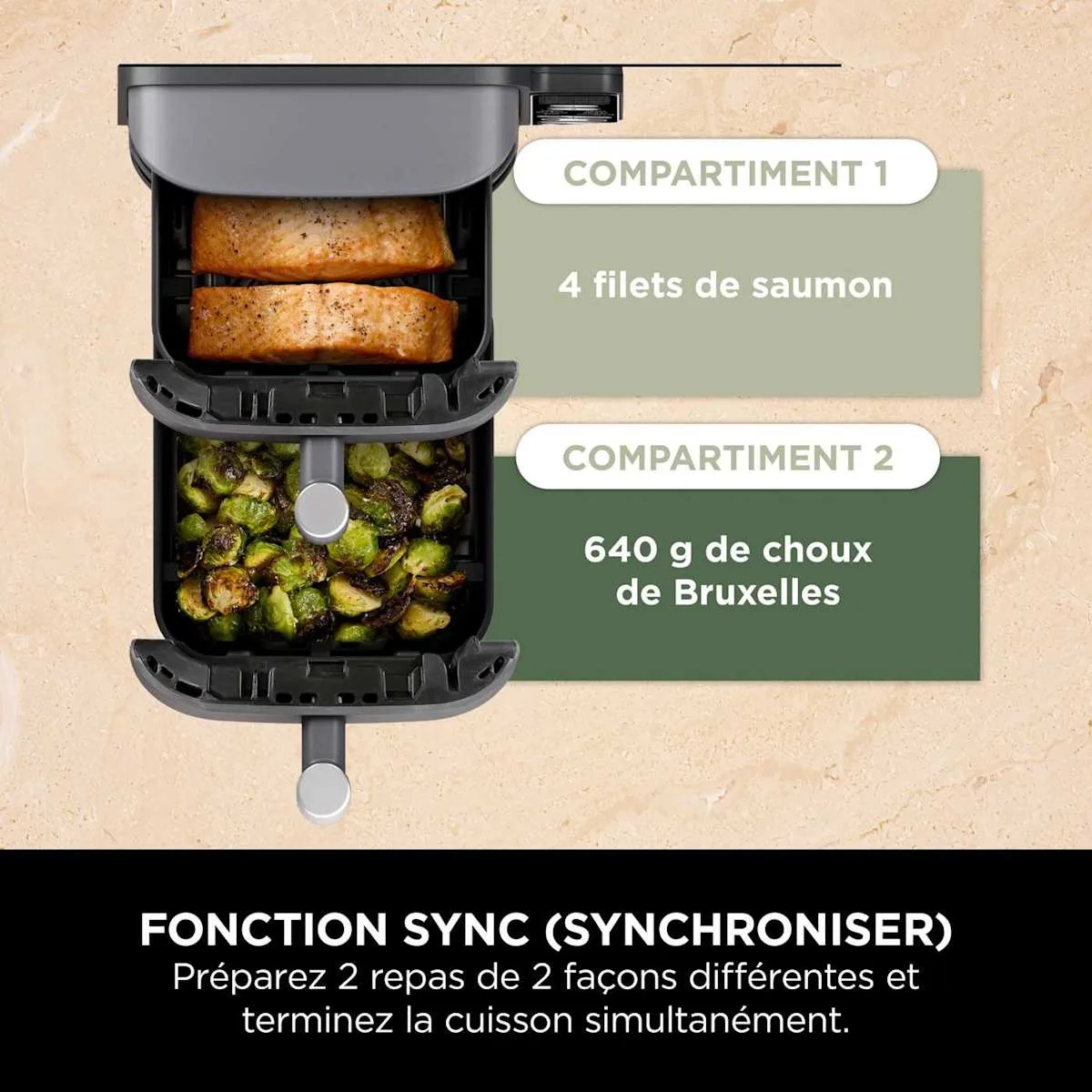 Ninja Ninja DoubleStack XL Air Fryer, vertical, with Smart Cooking Probe, 9.5 L, 6-in-1, Black — Image 6