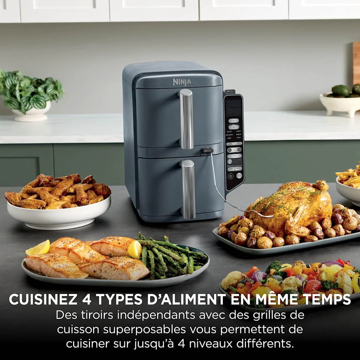 Ninja Ninja Double Stack XL 2-Drawer Air Fryer 9.5 L – Slate Grey — Image 3